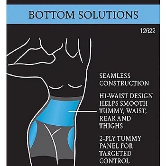 MAIDENFORM black Seamless bottom solutions Hi-Waist Thigh Slimmer # 12622 NWT - Picture 8 of 10